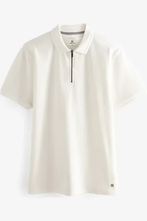 Next Manches courtes 100% Cotton Textured Quarter Zip PolosXXL