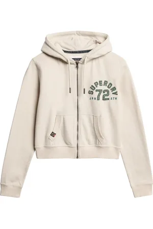 Superdry 100% Coton Athletic Relaxed Crop Zip Sweat-shirt à capuche36