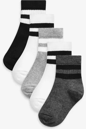 Next Cushioned Semelle intérieure Cotton Rich Ribbed Tipped Chaussettes 5 LotUK 3 - 5.5 Jnr