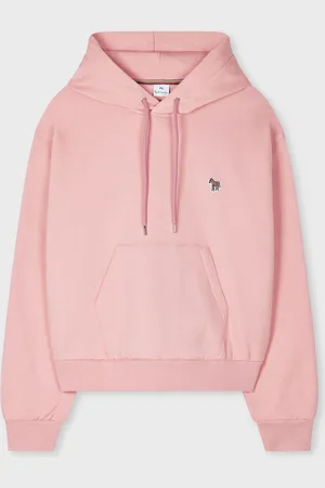Paul Smith Pink 100% Organic Cotton Zebra Print Logo Jersey Hoodiexlarge