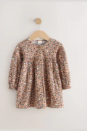 Next 100% Cotton Long Sleeve Button Through Dress (3mths-8yrs)3 - Mois 6 (62 - 68cm)