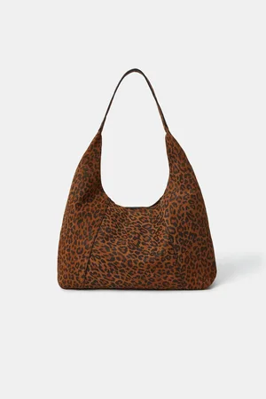 Accessorize Leopard Print Suede Shoulder Bagun