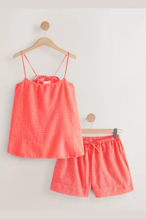 Next 100% Cotton Gingham Cami Short Set Pyjamas