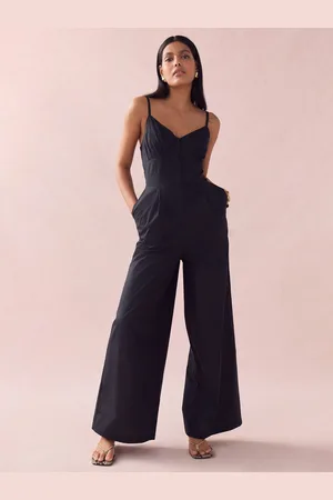 Next Corset Detail Wide Leg 100% Cotton Jumpsuit42tall
