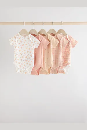 Next Short Sleeve Baby 100% Cotton Bodysuits 5 Pack9298cm