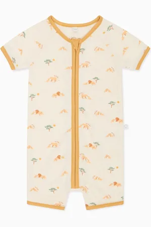 Mori Cream Bamboo 2 Way Zip-Up Romper8086cm