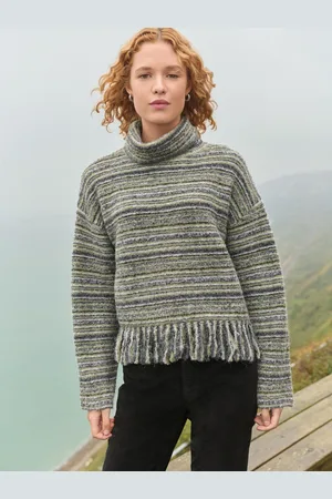 Next Fringe Spacedye High Col roulé Knitted Pull with WoolM Reg