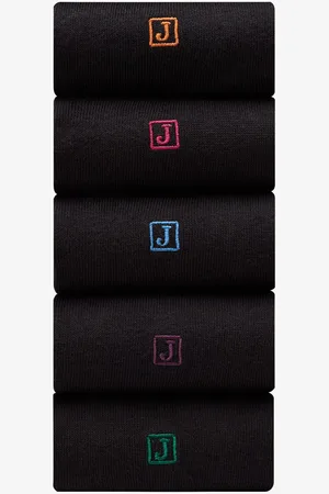 Next Chaussettes fraîches et durables brodées Noir 5 PackT