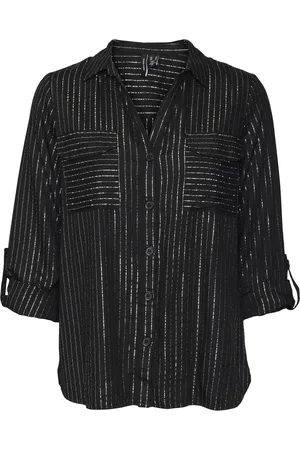 VERO MODA Manches longues Chemises à rayures en fil étincelant36