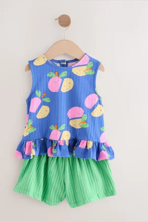 Next Ensemble Peplum 100% coton et short (3mois-7ans)8086cm