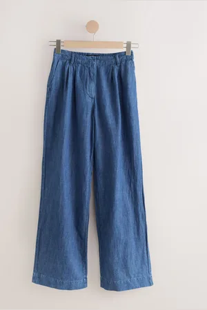 Next Linen Wide Leg Denim N. Premium Tailored Trousers