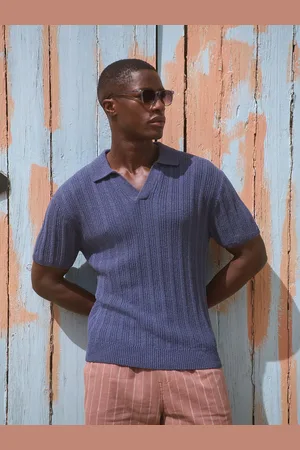 Next Regular Fit Cotton Rich Bouclé Textured Stripe Trophy Polo Shirtpetit
