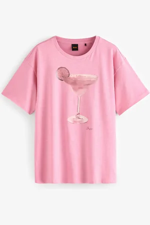HUGO BOSS Oversize 100% Cotton Cocktail Glass Graphic T-ShirtMédium