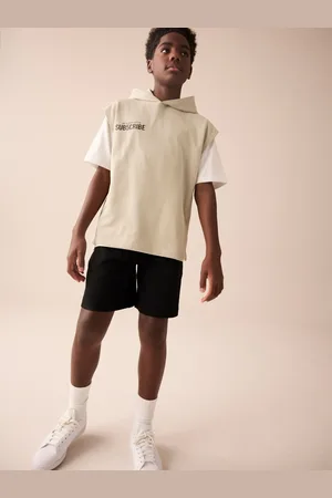 Next 100% Cotton Sleeveless Hoodie Short Sleeve T-Shirt and Shorts Set 3 Piece (3-16yrs)3 ans (98cm)