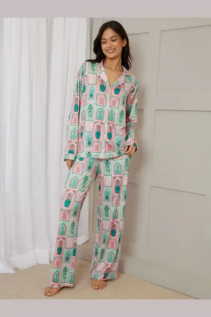 Threadbare Printed Long Button Through Pyjamas42