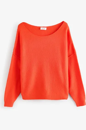 American Vintage Red Damsville Long Sleeve Boat Neck JumperM-L