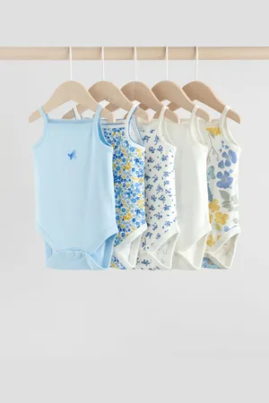 Next Baby Strappy Vest 100% Cotton Bodysuit 5 PackJusqu