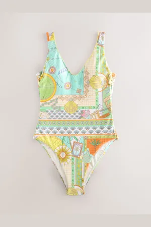 Never Fully Dressed Map Tummy Control Scoop Swimsuit
