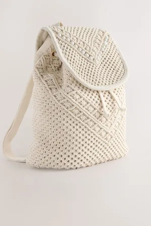 Next 100% Cotton Macrame Beaded Rucksackun