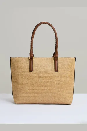 Reiss Noelle Raffia Braided Strap Tote BagUn an