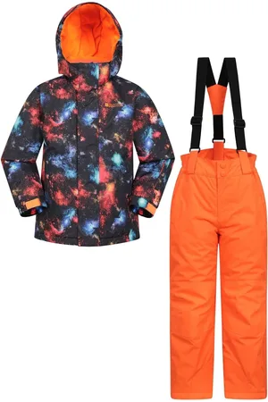 Mountain Warehouse Ensemble veste et pantalon de ski imprimé neige doublé en polaire pour enfant5 - 6 ans (110 - 116cm)