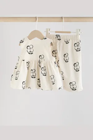 Next 100% Cotton Baby Top and Trousers Set (0mths-2yrs) (0mths-2yrs)56cm