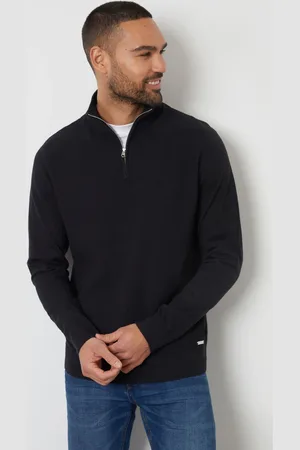Threadbare Basket Stitch Mock T-Shirt Quarter Zip JumperMédium