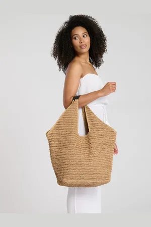 South Beach Woven Oversized Shoulder Tote Bagun
