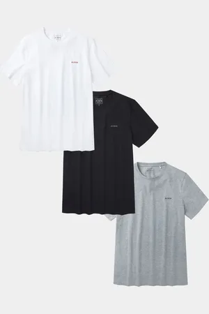 Aubin White/Black/Grey Hemingbrough T-Shirts 3 Packpetit