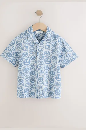 Next Short Sleeves 100% Cotton Revere Collar All Over Print Shirt (3-16yrs)140146cm
