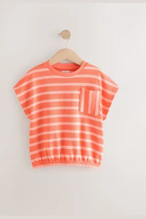 Next Textured Stripe Boxy 100% Cotton T-Shirt (3-16yrs)110116cm