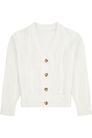 U.S. Polo Assn. U. S. Polo Assn Womens Open Knit Cable 100% Cotton Cardiganxsmall