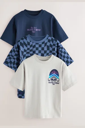 Next Relaxed Fit Graphic Print Short Sleeve T-Shirts 3 Pack (3-16yrs)104110cm