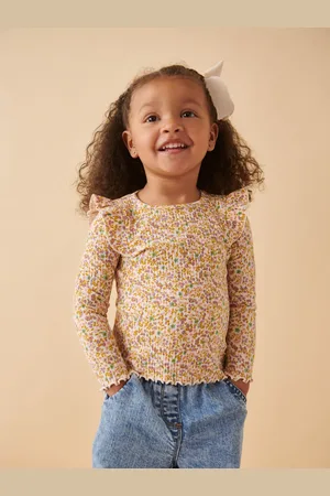 Next T-shirt à franges nervurées à manches longues en coton riche (3mths-7yrs)9 - Mois 12 (74 - 80cm)