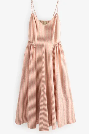 Next Robe mi-longue en seersucker texturé 100% coton