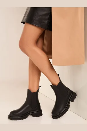 Lipsy London Chaussures plates Cheville Chunky Faux cuir Chelsea Bottes