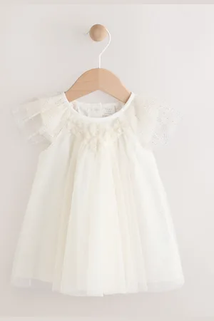 Next Mesh Sparkle Frill Shoulder Baby Dress (0mths-2yrs)5662cm