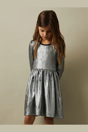 Reiss Joy Métallique Fit and Flare Robe7 - 8 ans (122 - 128cm)