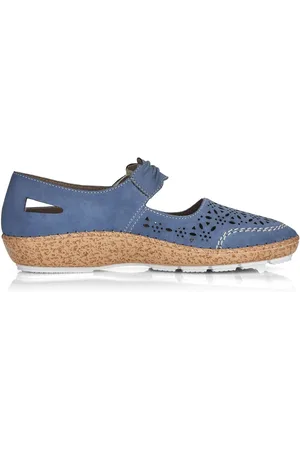 Rieker Chaussures bleues à scratch pour femmeeu40