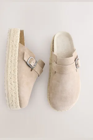 Next Forever Comfort Leather Round Toe Espadrille Chunky Clogseu42