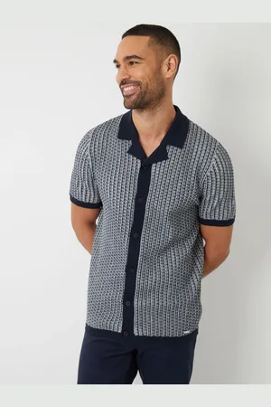 Threadbare Textured Stripe Revere Collar Knitted ShirtTrès très grand