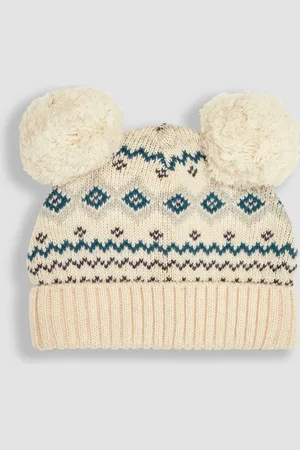 JoJo Maman Bébé Pom Pom Fair Isle Pattern Chapeaux3 - 6 ans (98 - 116cm)