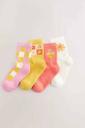 Next Paquet de 4 chaussettes de cheville en coton riche12.5-3.5