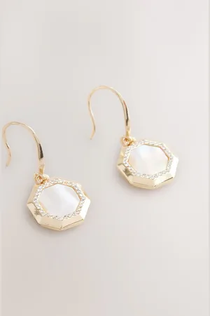 Next Mother Of Pearl Octagon Drop Earringsun