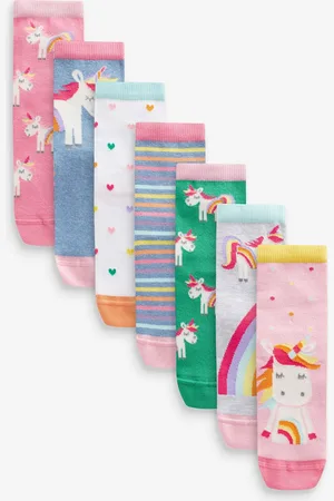 Next Paquet de chaussettes de cheville en coton riche avec licorne 7UK 0 - 2.5 Jnr