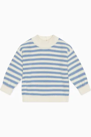 Mori Rayure 100% Organic Cotton Col montant Cosy Pull6 - Mois 9 (68 - 74cm)