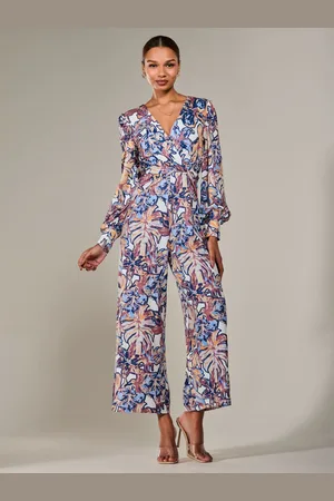 Jolie Moi Jersey Wrap Front Long Sleeve Jumpsuit42