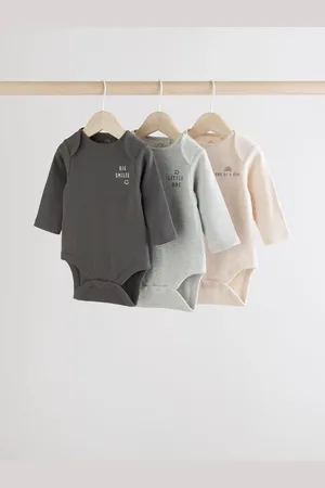 Next Bodys à manches longues pour bébés 100% coton 3 PaquetJusqu