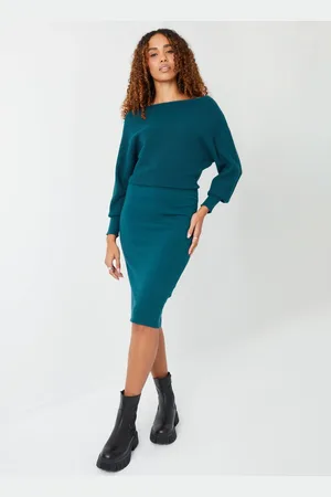 Threadbare Robe mi-longue en maille à col coupé44