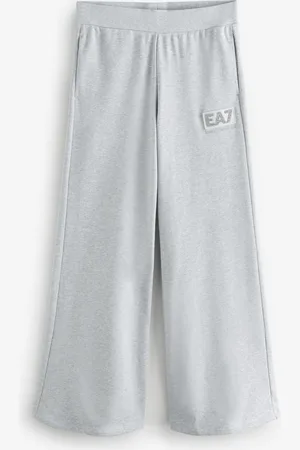 EA7 Emporio Armani Grey Sparkle Logo Wide Leg Stretch TrousersPetit